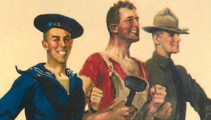 World War I Poster Showing three workers.